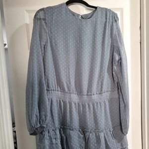 EXPRESS POWDER BLUE RUFFLE MINI DRESS